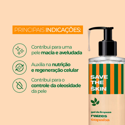 Gel de Limpeza Raízes Copaíba 200ml - Save the Skin