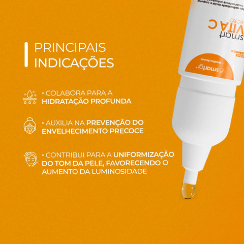 Smart Vita C 5 x 5ml Vitamina C e Ácido Hialurônico - Smart GR