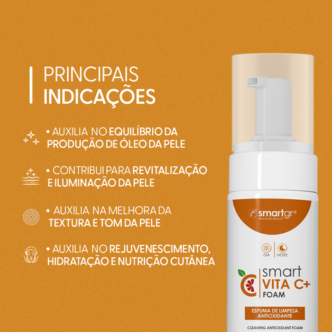Smart Vita C+ Foam Espuma de limpeza Vitamina C Smart GR